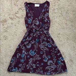 French Grey Purple Sleeveless Dress